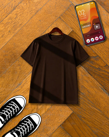 DARK BROWN HALF SLEEVE T-SHIRT