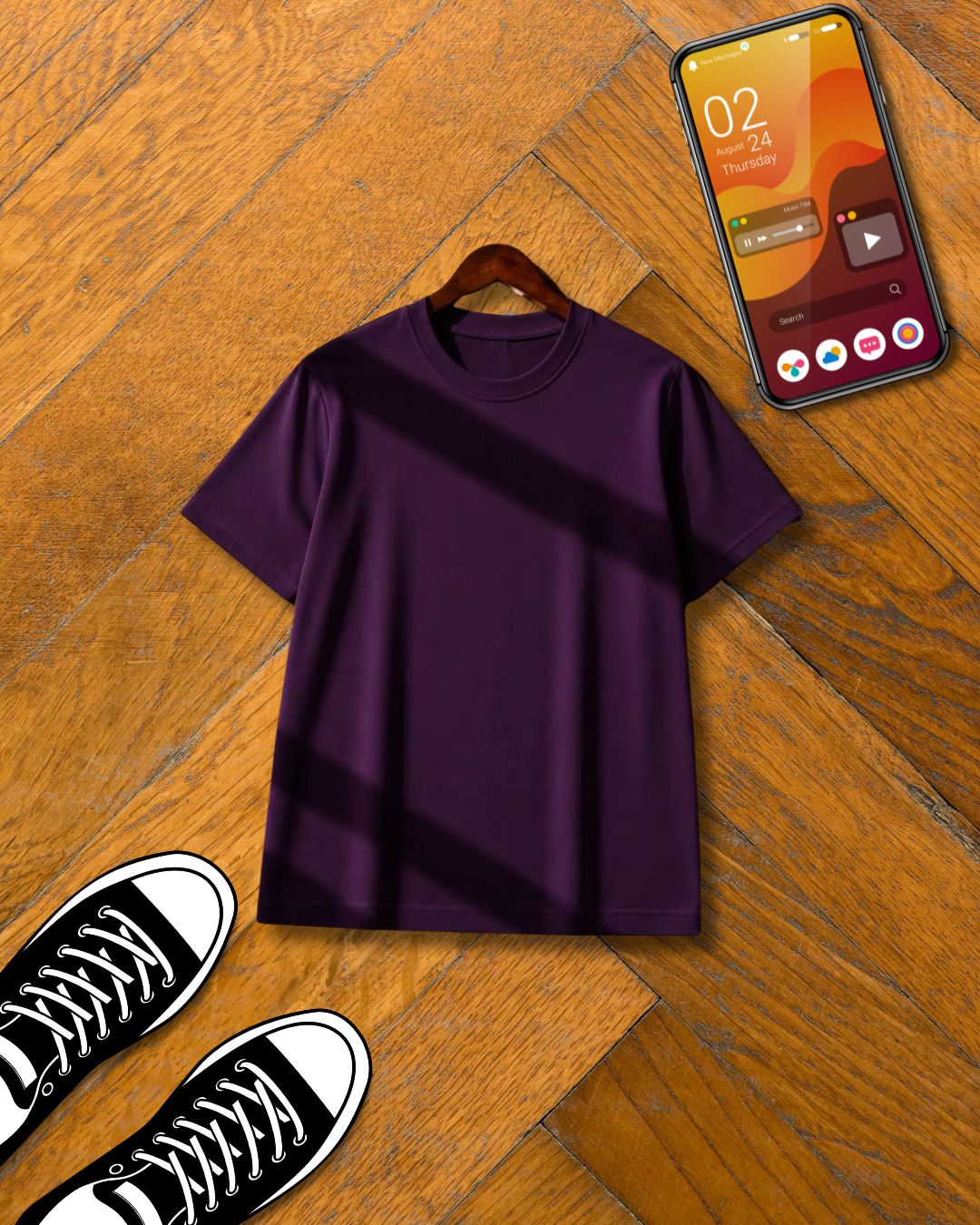 DARK PURPLE HALF SLEEVE T-SHIRT