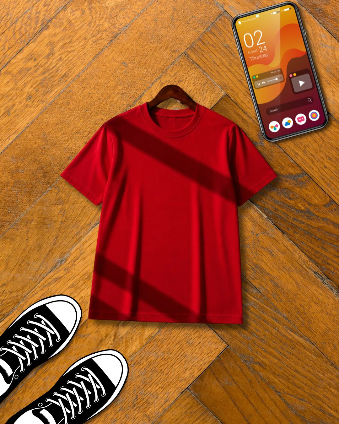 RED HALF SLEEVE T-SHIRT