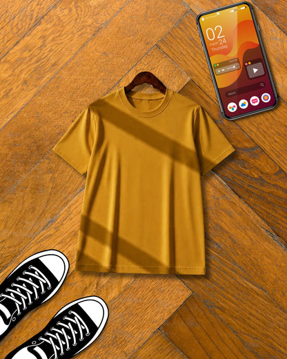 MUSTARD HALF SLEEVE T-SHIRT
