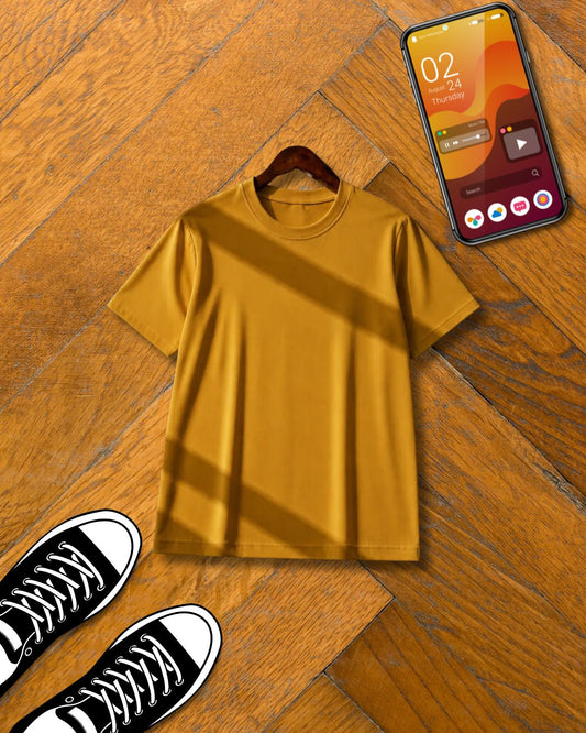 MUSTARD HALF SLEEVE T-SHIRT