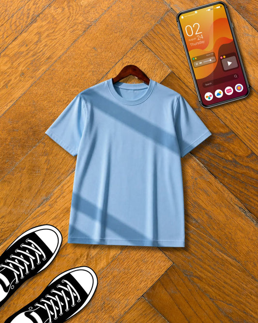 SKY BLUE HALF SLEEVE T-SHIRT