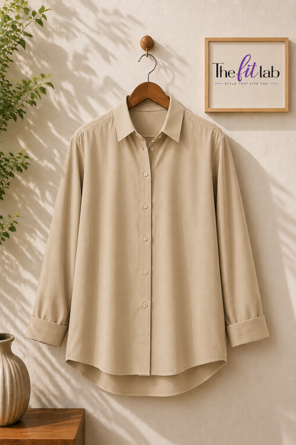 BEIGE BUTTON DOWN SHIRT