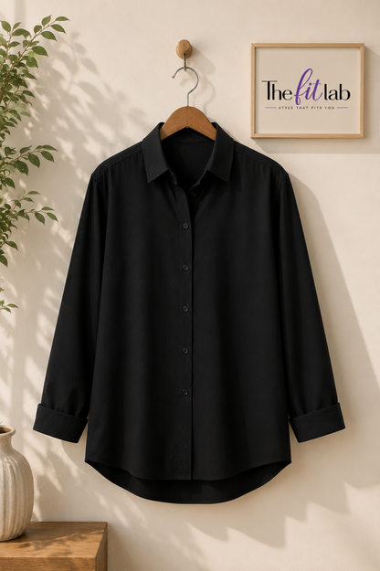 BLACK BUTTON DOWN SHIRT