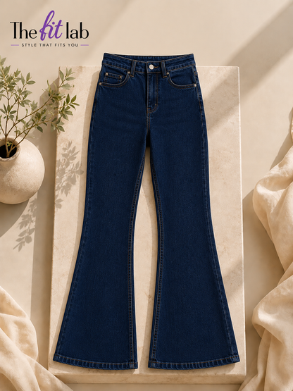 DARK GREY BELL BOTTOM JEANS