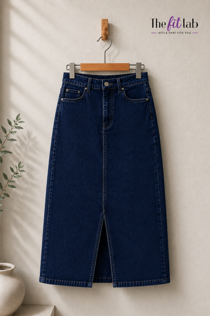 DARK BLUE DENIM SKIRT