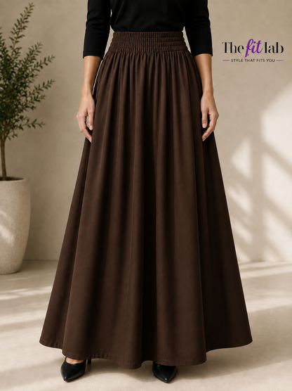 DARK BROWN MAXI SKIRT