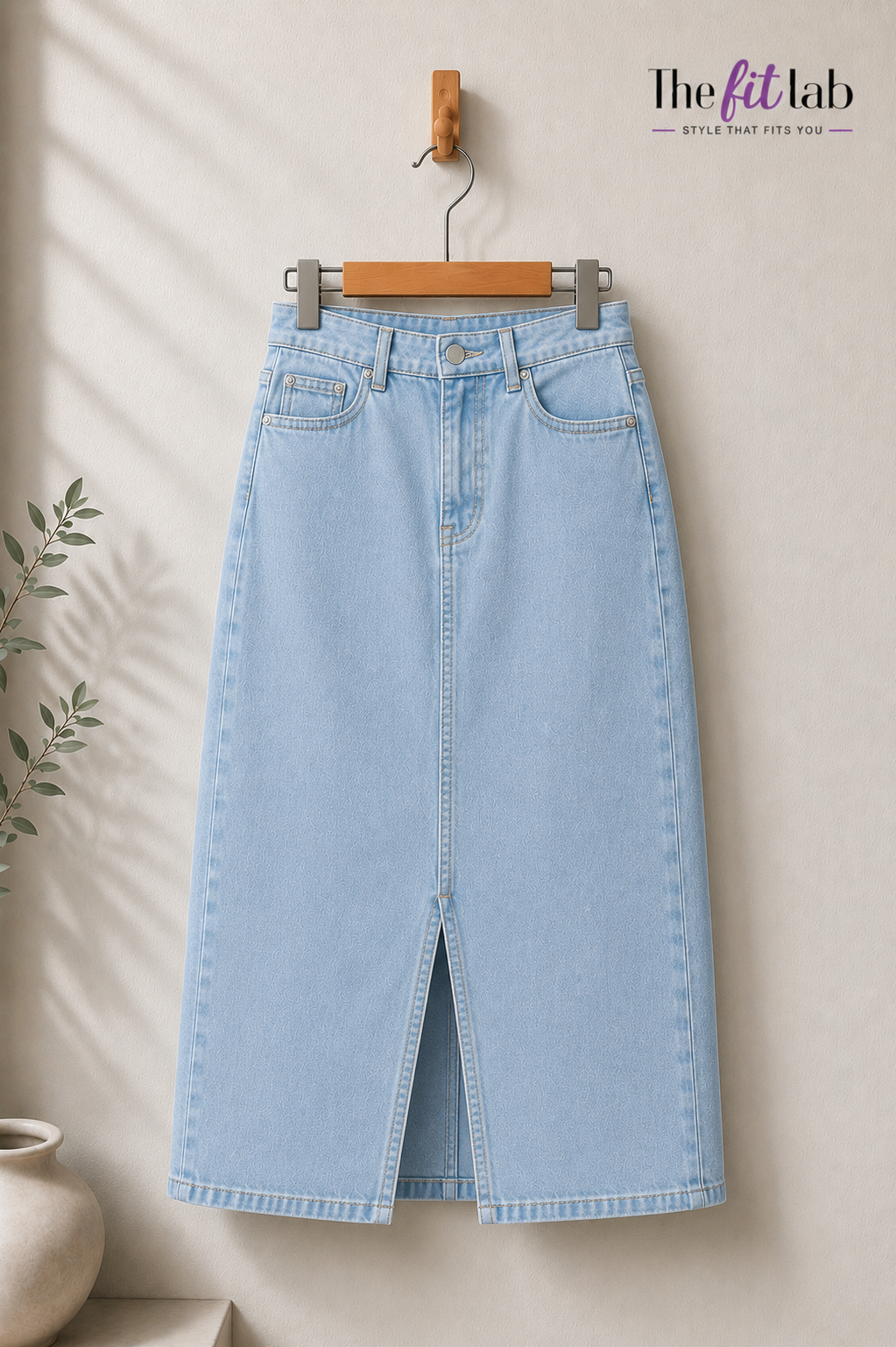 ICE BLUE DENIM SKIRT