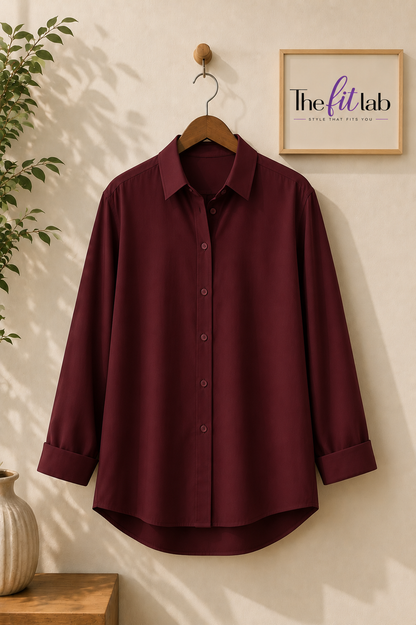 MAROON BUTTON DOWN SHIRT
