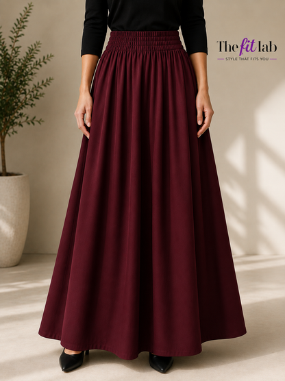 MAROON MAXI SKIRT