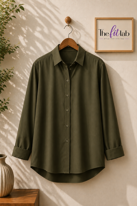 OLIVE GREEN BUTTON DOWN SHIRT