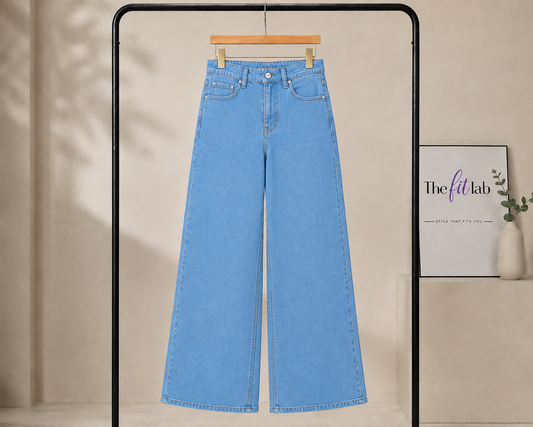 SKY BLUE WIDE LEG BAGGY JEANS