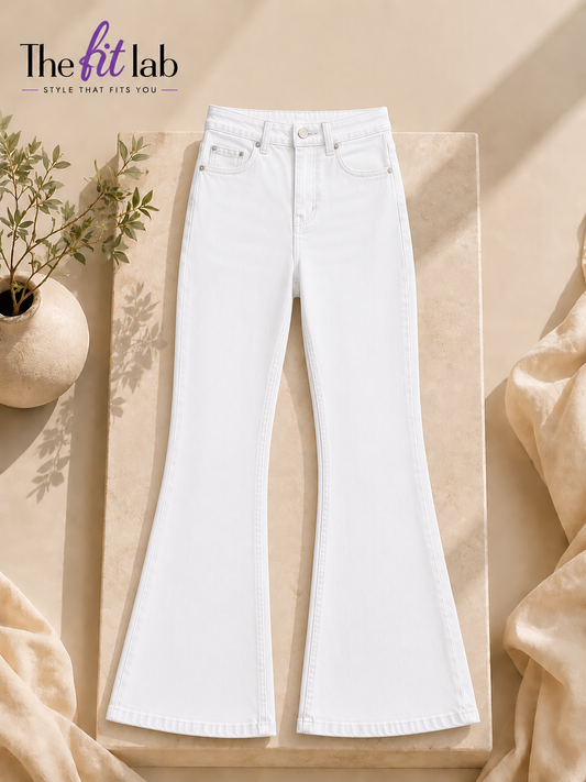 WHITE BELL BOTTOM JEANS