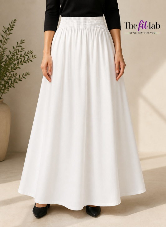 WHITE MAXI SKIRT