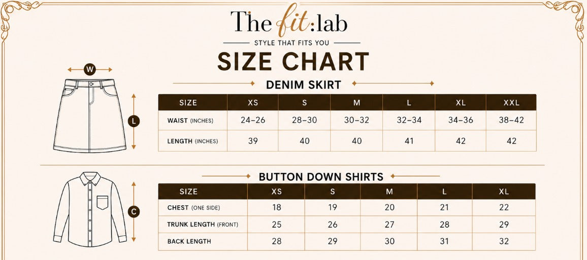 DUO PACK ( DARK BROWN BUTTON DOWN SHIRT WITH DARK MID BLUE DENIM SKIRT )