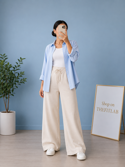 TRIO PACK ( SKY BLUE BUTTON DOWN SHIRT WITH WHITE INNER AND BEIGE FLAPPER TROUSER )